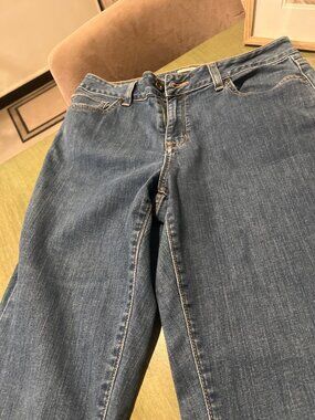 L.L.Bean Womens Classic Fit Jeans 10 Petite Stretch Denim Blue Cotton Blend